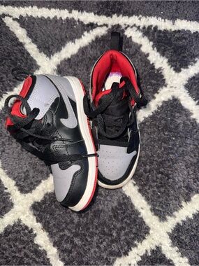 Jordan Kids' Black, Gray & Red High-Top Sneakers